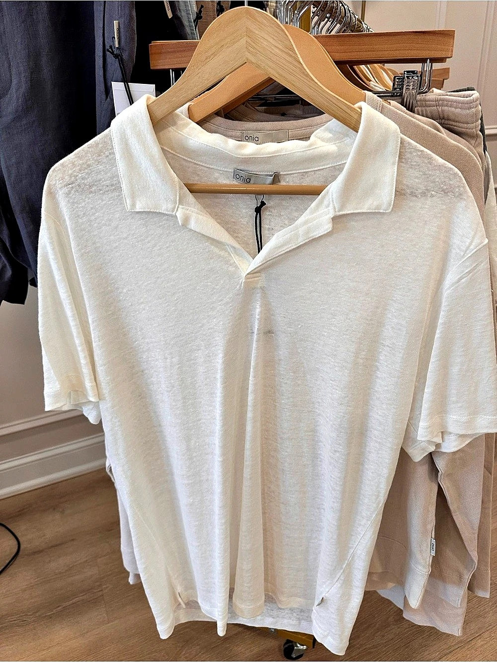NWT Onia Shaun Linen Polo